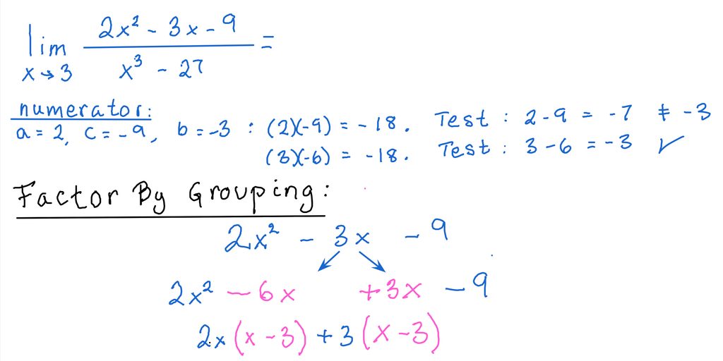 Limits and Continuity: When to use Factoring or Conjugates. fig2